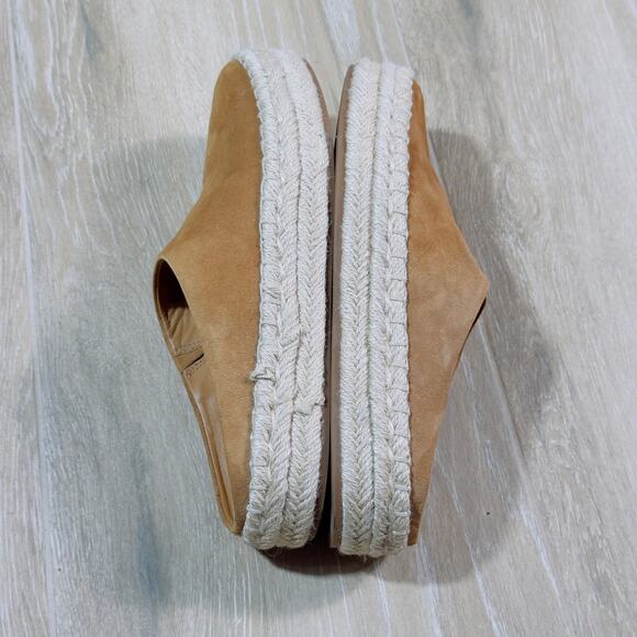 VINCE Ulla Espadrille Fall Tan Suede Platform Mules Slip On Size 7 - Picture 7 of 9